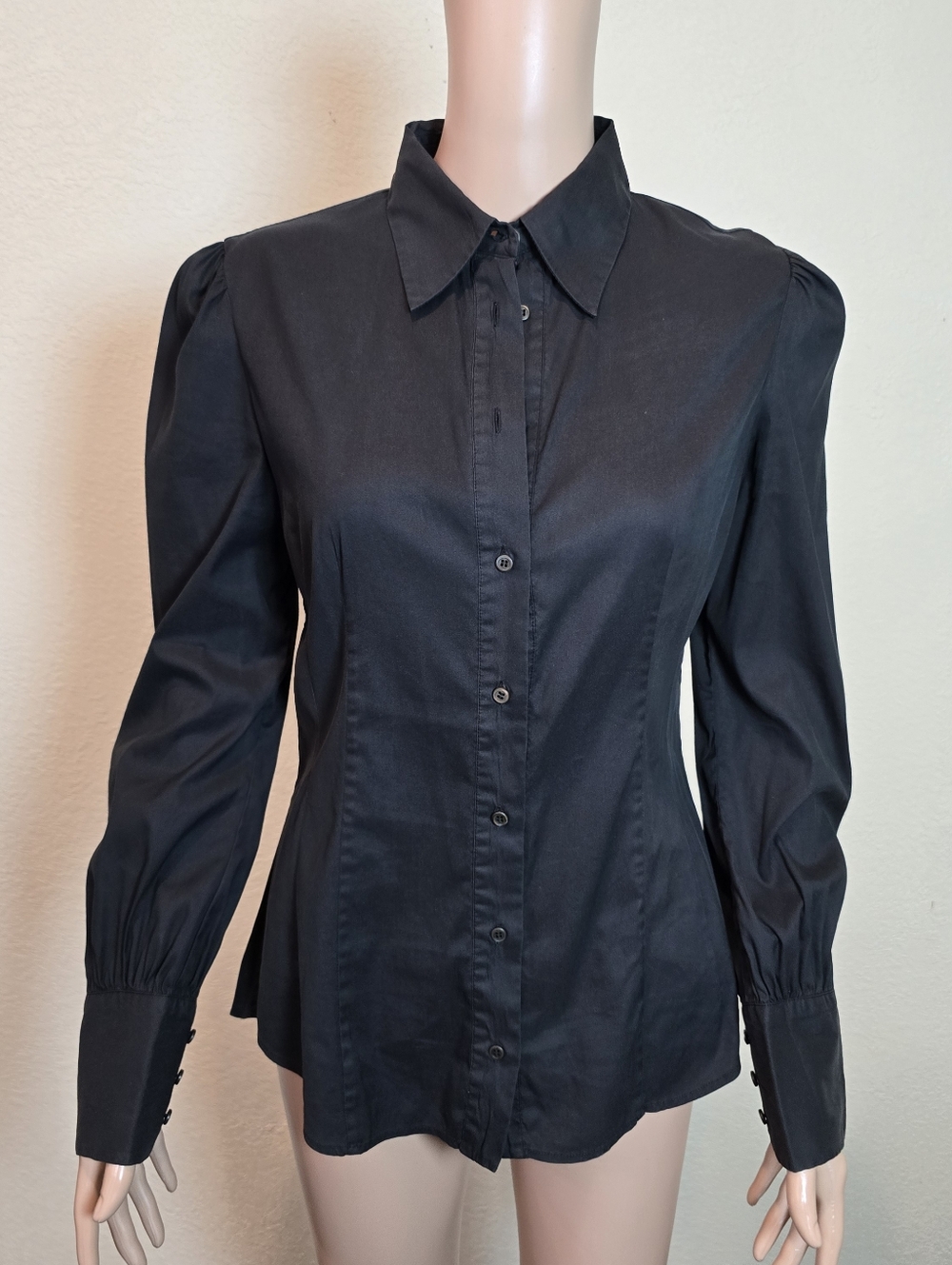 Prada Women’s Long Sleeve Black Cotton  Blend Shirt size 38 - Picture 4 of 11